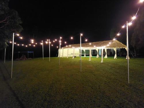 12m x 6m marquee with fairy lights and festoon lights